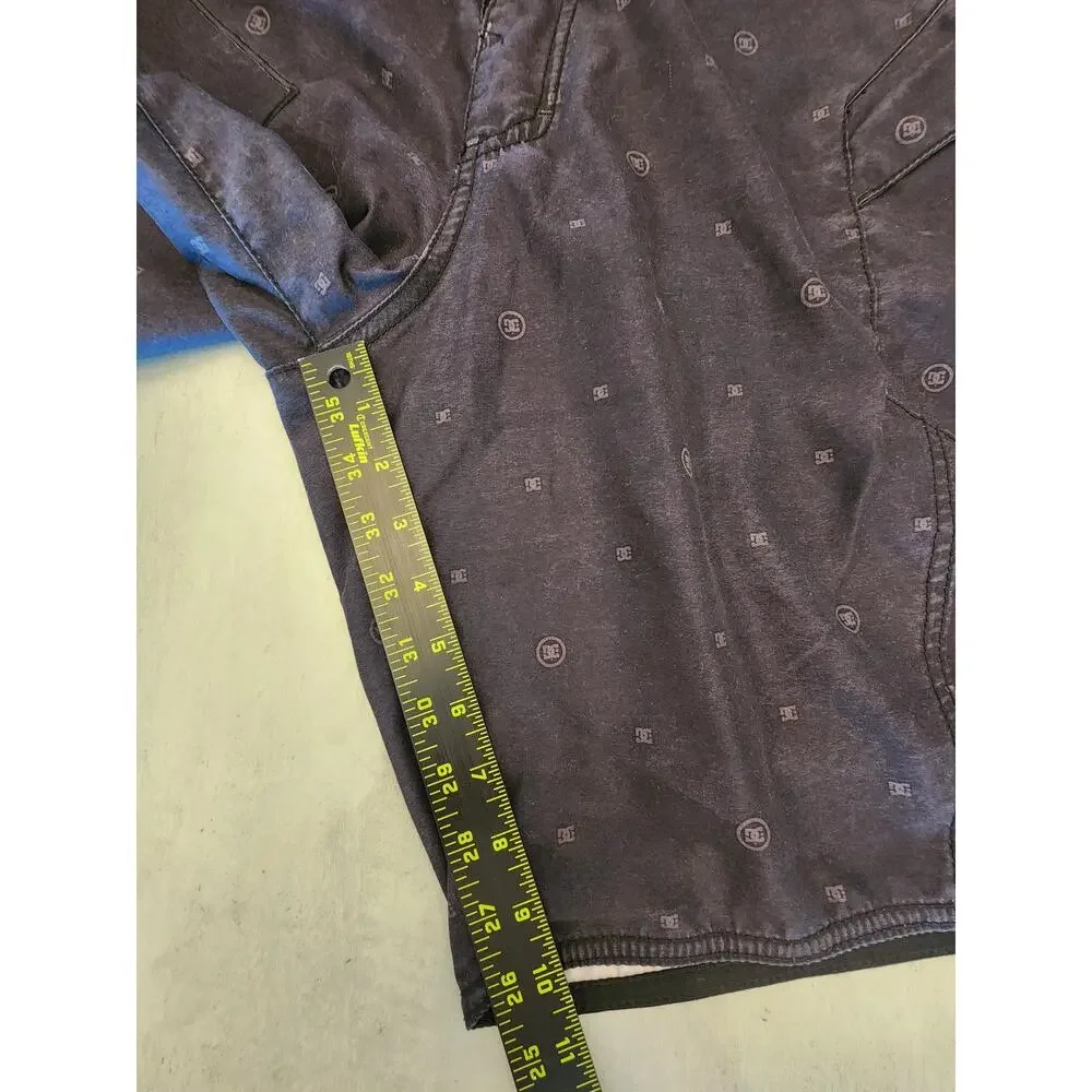 DC Men's Boardshorts SZ 36 Black Purple Y2K Skater Grunge